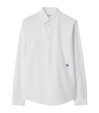 Burberry Ekd-embroidered Cotton Shirt In White