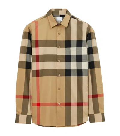 Burberry Summerton Long-sleeved Check Shirt In Brown