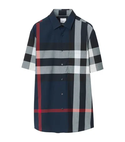 BURBERRY COTTON ENLARGED-CHECK SHORT-SLEEVE SHIRT
