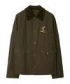 Burberry Corduroy-trimmed Cotton Twill Field Jacket In Green