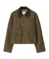 Burberry Corduroy-trimmed Cotton-twill Jacket In Green