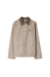 Burberry Men's Canvas Corduroy-collar Work Jacket In Heron