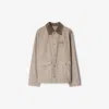 Burberry Men's Canvas Corduroy-collar Work Jacket In Heron