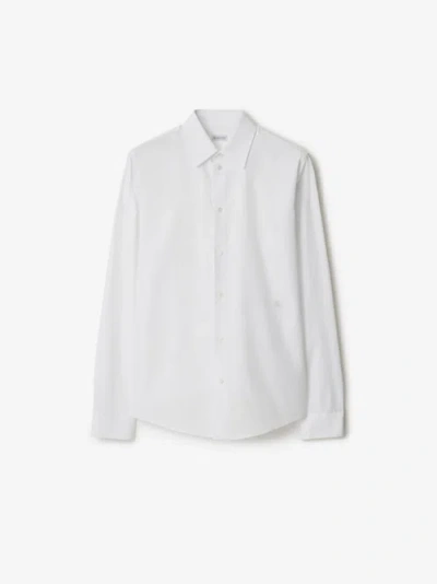 Burberry Long-sleeved Button-up Cotton Shirt In White