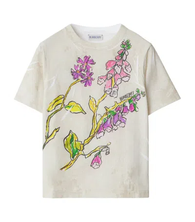 Burberry Kids' Cotton Foxglove T-shirt (3-14 Years) In Neutrals