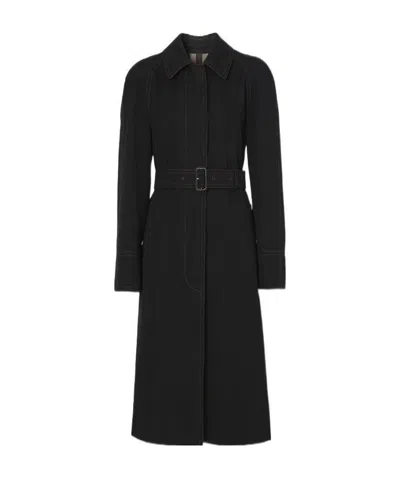 Burberry Cotton Gabardine Belted Car Coat In A1189 Black