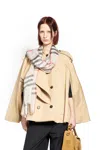 Burberry Cotton Gabardine Cape In Nude