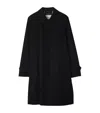 Burberry Pointed-collar Gabardine Coat In Black