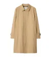 Burberry Long Beige Gabardine Car Coat In Neutrals