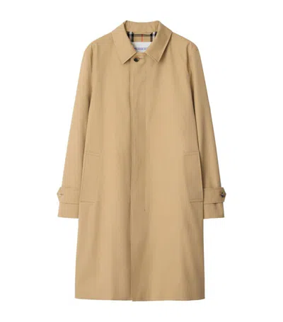 Burberry Water-resistant Cotton Car Coat In Flax