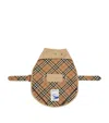 Burberry Cotton Gabardine Check Dog Coat In Brown