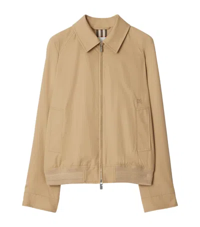 Burberry Cotton Gabardine Chester Harrington Jacket In Neutral