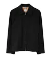 Burberry Collared Rain-resistant Harrington Jacket Cuffs In Black