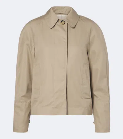 Burberry Cotton Gabardine Jacket In Sand