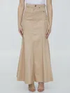 Burberry Button-closure Maxi Skirt With Flattering Silhouette In Beige