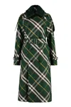 Burberry Check Belted Trench Coat With Faux Fur Collar