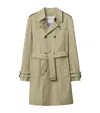 Burberry Midlength Gabardine Trench Coat In Green