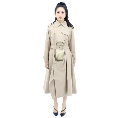 Burberry Cotton Gabardine Step-through Double-breasted Trench Coat In Soft Fawn