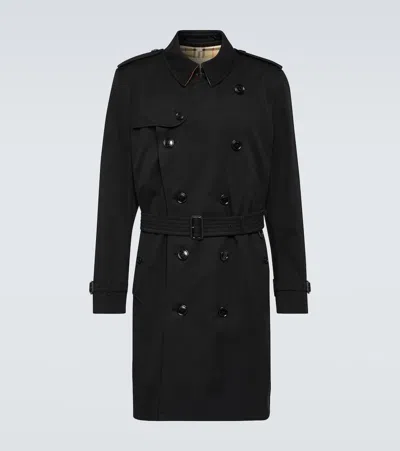 Burberry Men's Kensington Gabardine Trench Coat In Black