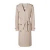 BURBERRY BURBERRY COTTON GABARDINE V-NECK TRENCH COAT IN SOFT FAWN