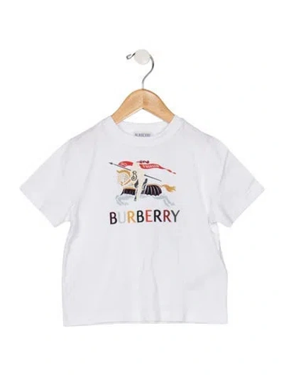 Pre-owned Burberry Babies' Cotton Graphic T-shirt W/tags In White