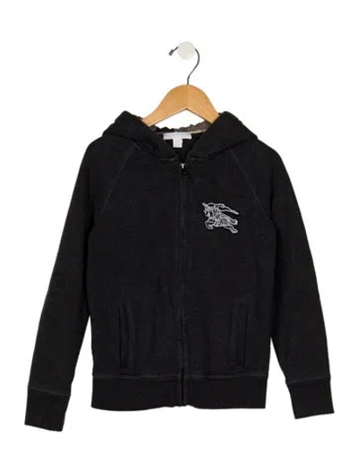 Pre-owned Burberry Kids' Cotton Grey And Multicolor Patterned Zip Up Hoodie