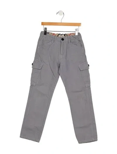 Pre-owned Burberry Babies' Cotton Grey Pants With Zip And Button Closure In Gray