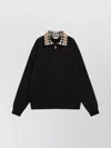 Burberry Mens Black Logo-embroidered Funnel-neck Cotton Sweatshirt In Black