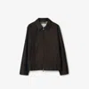 Burberry Cotton Gabardine Chester Harrington Jacket In Black/tan