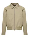 Burberry Cotton Jacket With Collar And Pockets In Neutral