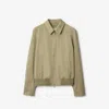 Burberry Cotton Jacket With Collar And Pockets In Neutral