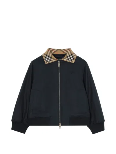 Burberry Kids' Cotton Hayfield Bomber Jacket In Blue