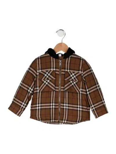 Pre-owned Burberry Babies' Cotton Hooded Jacket In Brown