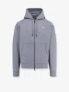 Burberry Hooded Cotton Sweatshirt Kangaroo Pockets In Blue