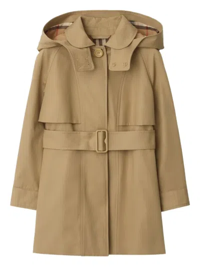 BURBERRY COTTON HOODED TRENCH COAT