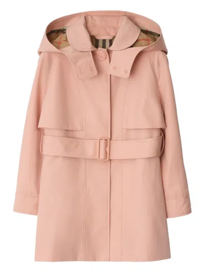 BURBERRY COTTON HOODED TRENCH COAT
