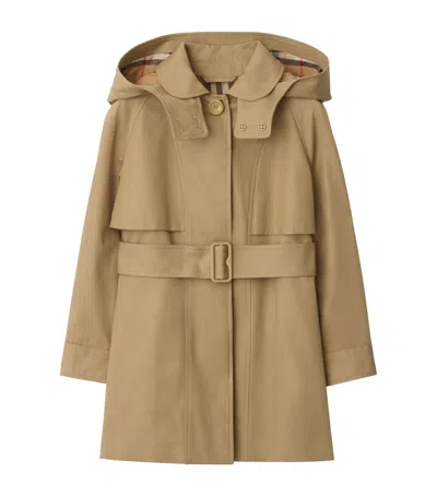 BURBERRY COTTON HOODED TRENCH COAT