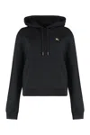 Burberry Cotton Sweatshirt With Drawstring Hood And Front Pocket In Black