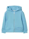 Burberry Childrens Cotton Zip Hoodie In Blue