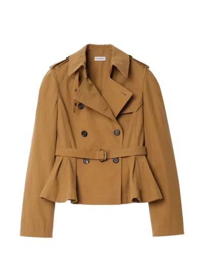 Burberry Cotton Isabella Trench Jacket In Brown