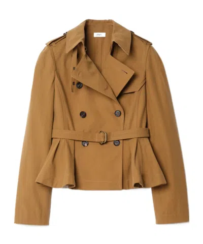 Burberry Cotton Isabella Trench Jacket In Brown