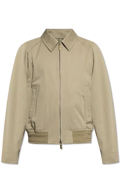 Burberry Cotton Jacket With Collar And Pockets In Skylark