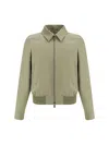 Burberry Cotton Jacket With Collar And Pockets In Neutral
