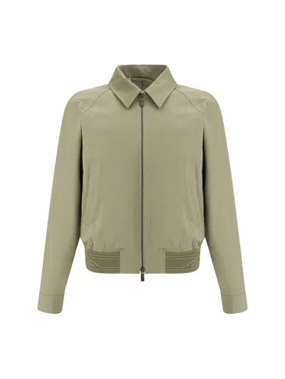 Burberry Cotton Jacket With Collar And Pockets In Skylark