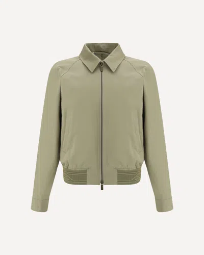 Burberry Cotton Jacket With Collar And Pockets In Skylark