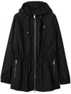 Burberry Long-sleeved Long Casual Jacket In Black