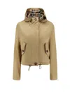 Burberry Gabardine Cropped Parka In Brown