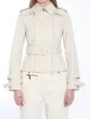 Burberry Bonded Cotton Trench Jacket In White
