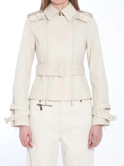 Burberry Bonded Cotton Trench Jacket In Sail