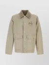 Burberry Cotton Jacket With Corduroy Collar And Embroidered Detail